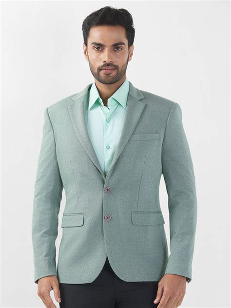 Raymond Men Green Structure Slim Fit Terylene Blend Blazer – MyRaymond