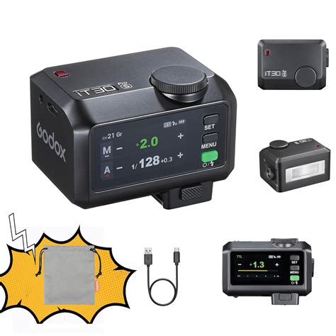 GODOX IT30Pro TTL Mini Camera Flash Light,Full-Color Touchscreen,2.4GHz ...