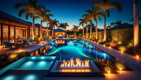 Led Lighting Pool And Palm Trees 6FT Lighted Palm Tree, RGB Color