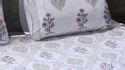 Cotton Block Print Bedsheet - Cotton White Base Block Print Double Bed ...