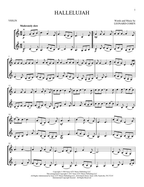 Leonard Cohen Hallelujah Sheet Music Notes, Chords | Sheet music ...
