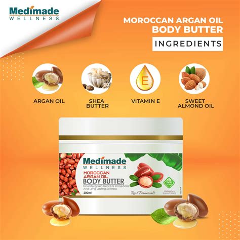 Buy MEDIMADE MOROCCAN ARGAN OIL BODY BUTTER - 200 ML Online & Get Upto ...