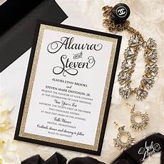 Black And Gold Wedding Invitations by Steve S Gold Glam New Year S Wedding Black And Gold Wedding Invitations