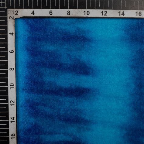 Royal Blue Tye And Dye Pattern Digital Print Bemberg Chiffon Fabric ...
