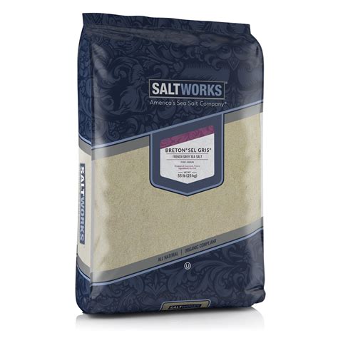 Breton French Grey Sea Salt Bulk (Fine Grain) - 55 lb Bag | SaltWorks®