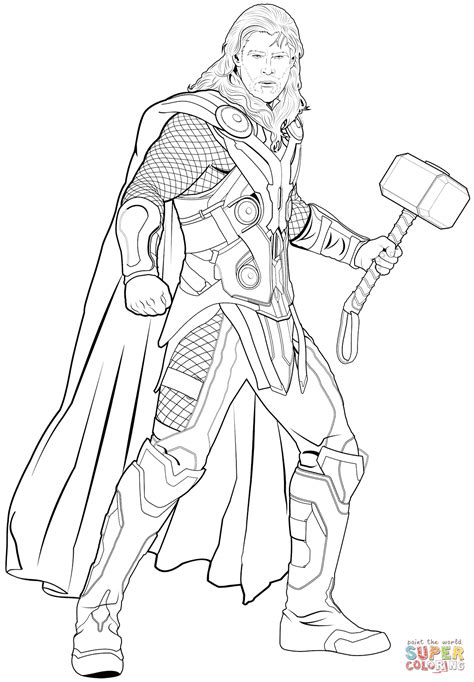 Avengers Thor coloring page | Free Printable Coloring Pages