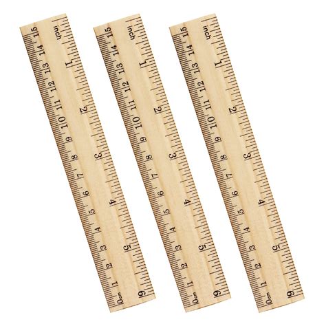 ZZTX 3 Pack Wooden Ruler 6 Inch Rulers Bulk Wood Measuring Ruler for ...