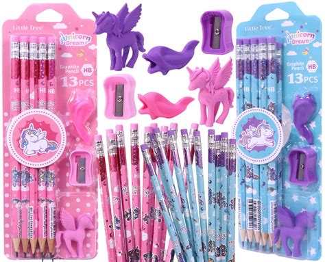 Toyshine Pack Of 26 Unicorn Stationary Set-20 Pencils,2 Erasers,2 ...