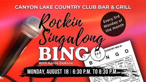Rockin Singalong Bingo | Country Club Bar & Grill, 32001 Railroad ...