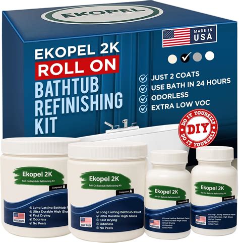 Amazon.com: Ekopel Roll On Bathtub Refinishing Kit - Odorless Ultra ...