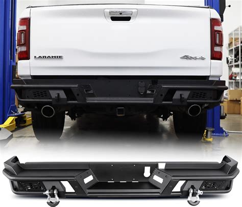 Rear Bumper Compatible with RAM 1500 2019-2024(Exclude Classic Model),Paintable Offroad Back ...