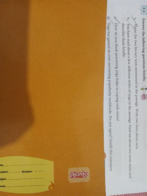 Answer the following questions briefly: a. Name the two literary texts m..