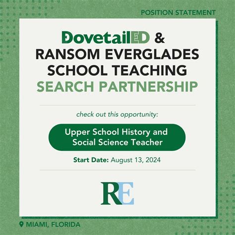 🌟 Now's your chance to join the Ransom Everglades School team! 🌟 Ransom ...