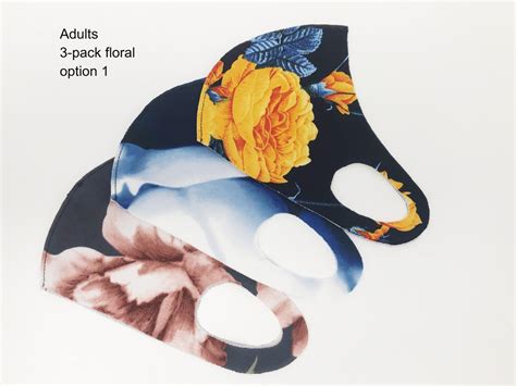 Buy Unisex Cloth Face Masks for Adults: Stretchy 100% Hand Made 3-pack ...