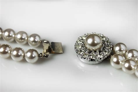 Jarin Faux Pearl Necklace, Double Strand, Faux Pear and Clear ...