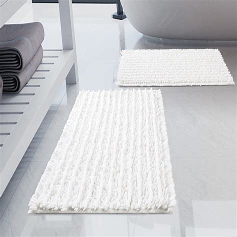 White Bathroom Carpet Afoxsos 24 In. X 36 In. Large Bathroom Rugs,