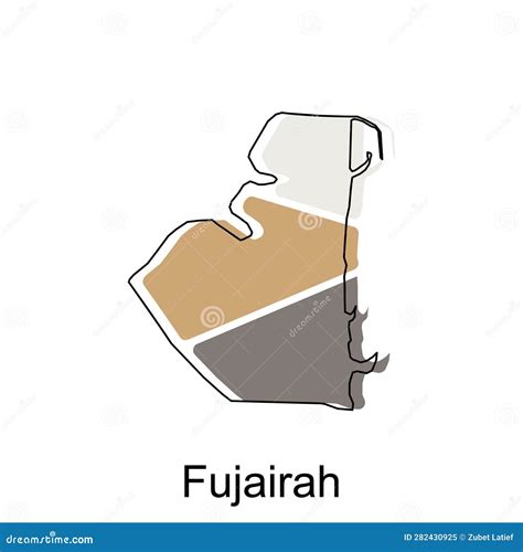 Fujairah Emirate Watercolor Map Of The United Arab Emirates Royalty-Free Illustration ...