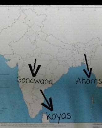 In the given map of India, mark and label the following 3 regions: A ...