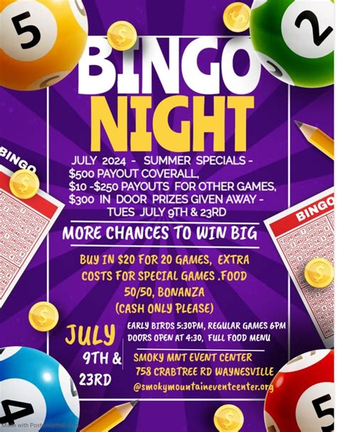 Bingo Nights, Smoky Mountain Event Center, Waynesville, 9 July 2024 ...
