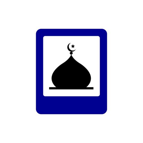 Blue and White Mosque Icon Wallpaper - Islamic Prayer Place Sign, Size ...