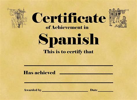 Amazon.com: A4 Parchment Card Certificate of Achievement in Spanish ...