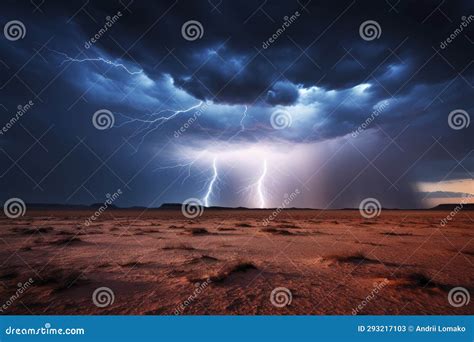 Thunderstruck Horizon: a Desert Spectacle Stock Illustration ...