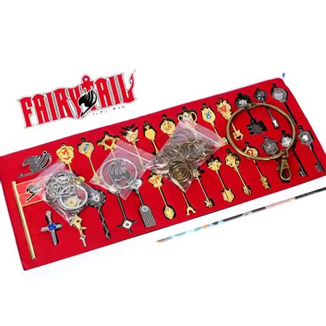 29pcs Gold Fairy Tail Anime Magic key set – animeechoes