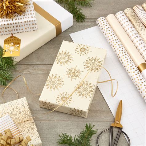 Gold and White 6-Pack Holiday Wrapping Paper Assortment, 180 sq. ft ...