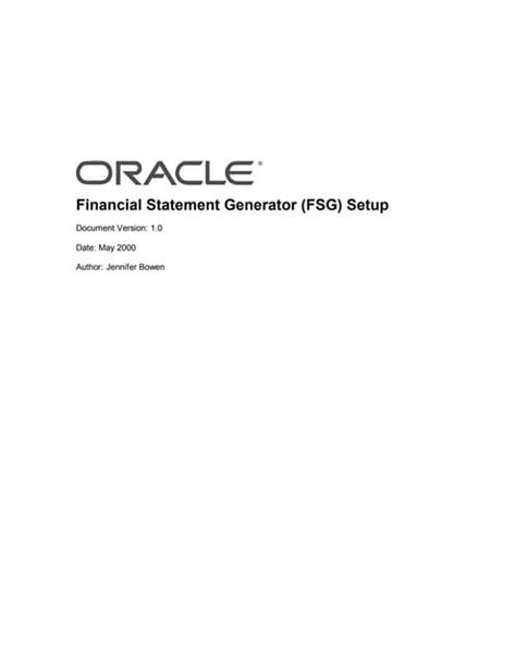 Image result for Oracle FSG Tutorial