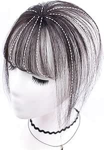 Hot Hairs Women’s Human Hair Clip-In Dark Brown Black Front Bang 3D ...