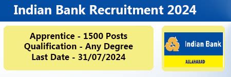 Indian Bank Apprentice Recruitment 2024 Notification