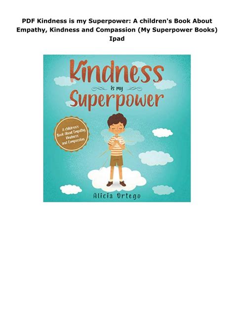 PDF Kindness is my Superpower: A children's Book About Empathy ...