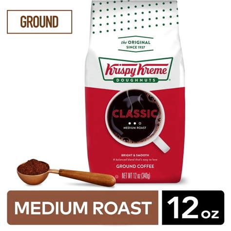 Krispy Kreme Classic Medium Roast Ground Coffee, 12oz Bag - Walmart.com