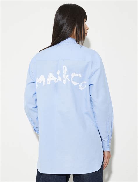 Emblem and lettering-detail shirt, light blue | MAX&Co.