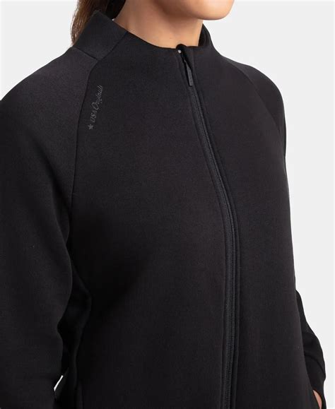 Buy Super Combed Cotton Rich Fleece Fabric Full Zip High Neck Jacket ...