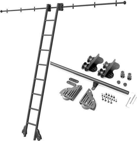 Amazon.com: Luyckfrazy Sliding Ladder Kit Retractable, Rolling Library ...