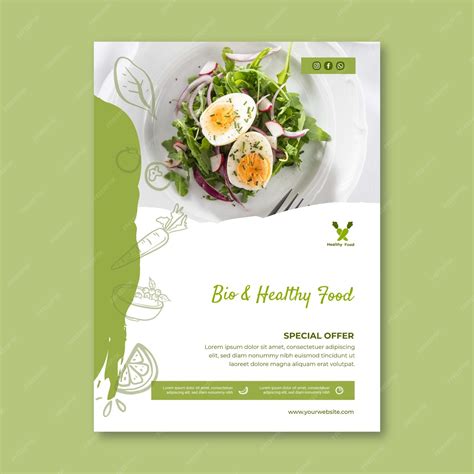 Modèle d'affiche d'aliments bio et sains | Vecteur Gratuite