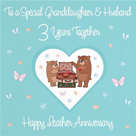 3rd Granddaughter & Husband Anniversary Card Romantic Meadows – Hunts ...
