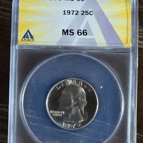 1972 Washington Quarter - ANACS GRADED MS66! Great Vintage Collectible ...