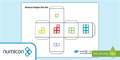 Numicon Shapes Dice Net