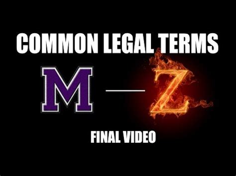 Legal Glossary "M-Z" Video Lecture - CLAT