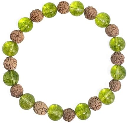Buy Gems Guru Rudraksha & Peridot Stone Bracelet – Healing, Prosperity ...
