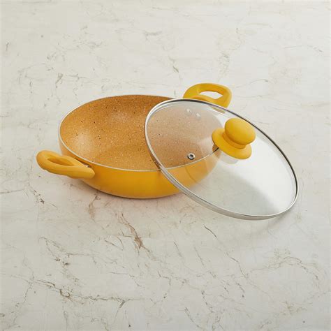 Buy Colour Connect Aluminium Kadhai with Lid - 24cm from Home Centre at ...