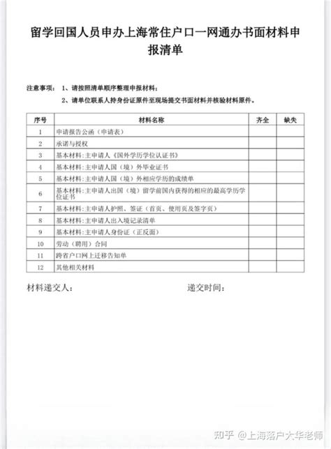 2022留学生落户上海最全材料清单汇总 - 知乎