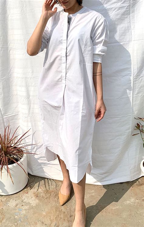 White Organic Cotton Shift Dress – Ihaworld
