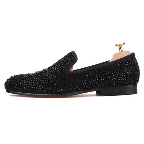 Black Crystals Suede Loafers - Merlutti