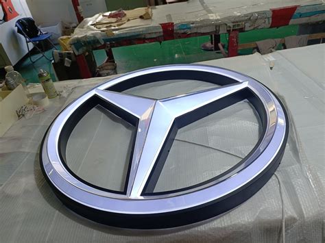 Custom LED Sign Automotive Symbol Backlit Signage Chrome Car Logo with ...