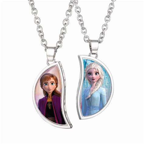 Disney Frozen 2 Sisters Elsa and Anna BFF Breakaway Pendant Necklace ...