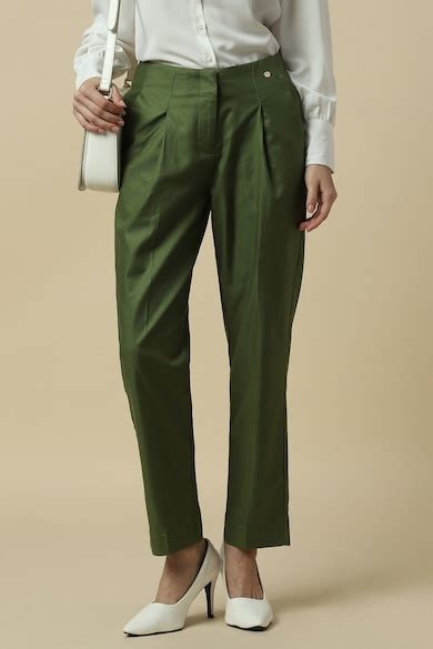 Buy Women Green Regular Fit Solid Formal Trousers Online - 39831952 ...