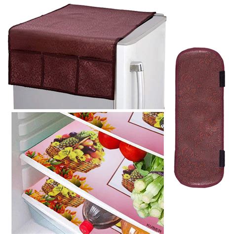 Kuber Industries PVC 3 Pieces Fridge Mats, Handle Cover and Fridge Top ...